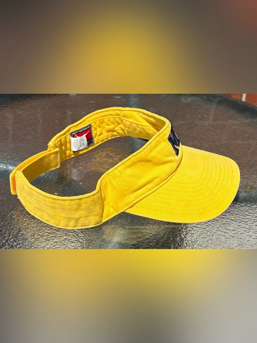 Vintage Y2K Nike University of Michigan Wolverines NCAA Strapback Visor Hat OSFA - Picture 6 of 8